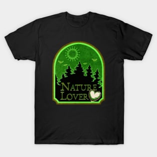 Nature Lover Earth Day Shield Heart Design T-Shirt